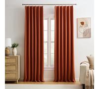 KEQIAOSUOCAI Antique Copper Burnt Orange Pinch Pleated Blackout Curtains for Bedroom 2 Panels Set, Fall Decor Boho 70s Window Drapes 84 Inches Long for Living Room W40 x L84