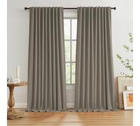 KEQIAOSUOCAI Blackout Curtain Panels 120 Inch Length, Extra Wide 72 Inch Wide Draperes, Pinch Pleated Window Curtain Panels for Living Room Back Tab(72x120, 2 Pcs, Taupe Color
