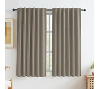 KEQIAOSUOCAI Taupe Blackout Curtains for Small Windows 100% Privacy Assured Thermal Insulated Blackout Shades Blinds for Bedroom 50 Inch Wides x 45 Inch Long 2 Panels Back Tab Pocket Hook Belt