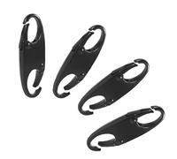 KEQKEV Zipper Locks Clip, Carabiner Clips Theft Deterrent, Zipper Pull Replacement, Metal Double Opening Clasp(Black, 4 Pack)