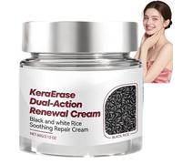 KeraErase Dual-Action Renewal Cream, Black & White Rice Texture Repair Cream, Keratin Control Moisturizer for Rough Uneven Skin, Smoothing Daily Repair Cream for Soft Hydrated Skin (1pcs)
