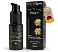 KeraFlow Hair Styling Powder with Pump Head 15 g - Hair Powder for Extra Volume & Strong Hold - Volume Powder for Hair with Matte Finish for Flexible Styling without Gluing