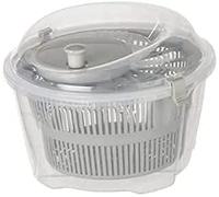 Keraiz Plastic Salad Spinner - Large Capacity Fruit and Vegetable Dryer/Built in draining System for Fresh, Crisp, Clean Salad (Grey)
