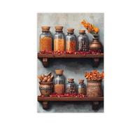 Kerala Ayurvedic Art Print_ Turmeric, Coir Mat Canvas Poster Bedroom Decor Landscape Office Room Decor Gift 16x24inch(40x60cm)