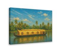 Kerala Boat House Poster Canvas Poster for Dorm Room Decor Gift