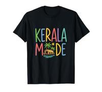 Kerala Mode Colorful Tropical Houseboat Palm Trees T-Shirt