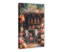 Kerala Souvenir Shop Art Print, Kathakali Mask Canvas Poster Bedroom Decor Landscape Office Room Decor Gift 20x30inch(50x75cm)