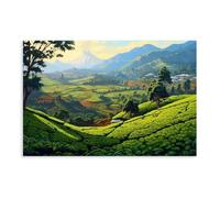 Kerala Tea Plantation Poster Canvas Poster for Office Decor Gift