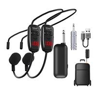 KERALI Microphone, Wireless Microphone Headset, Rechargeable Receiver with Transmitter, Handheld and Head Wireless Headphones for Amplifying