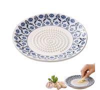 Keramische Knoblauchreibschale 17 cm, Spanische Reibschale Für Tomaten, Ingwer, Kräuter Und Käse, Komplettes Küchenset Mit Schäler, Bürste Und Halterung, Praktisches Küchenutensil (B)