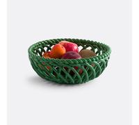 Keramos Openwork Ceramic Fruit Basket Green