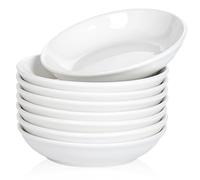keramwerk 8 Pack Dip Bowls, 3 OZ Ceramic Soy Sauce Dish, White Dipping Sauce Bowls Small Dishes Serving for Tomato Sauce, Soy, BBQ Party Supplies