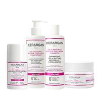 Kerargan - Biotin & Collagen Volumizing Shampoo, Conditioner, Mask & Serum Set for Flat, Fine and Dull Hair - Volume & Shine - Sulfate-Free & GMO-Free - 3x250ml + 1x50ml