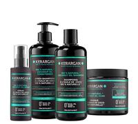 Kerargan - Shampoo, Conditioner, Mask and Serum Kit with Coconut and Argan Oil to nourish your hair and facilitate straightening - Dry hair - Sulfate, paraben, silicone free - 1600 ml