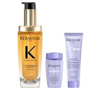 Kérastase Elixir Ultime L'Huile Originale Hair Oil 75ml with Mini Deluxe Blond Absolu Shampoo 30ml and Conditioner 30ml Duo