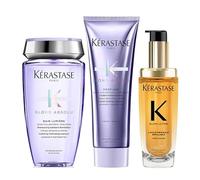 Kérastase Elixir Ultime L'Huile Originale Hair Oil Refillable 75ml, Blond Absolu Bain Lumiere 250ml and Blond Absolu Cicaflash Conditioner 250ml