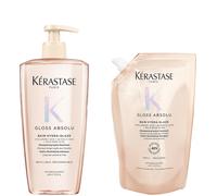 Kérastase Gloss Absolu Shampoo Refill Duo, with Glycolic Acid, Hyaluronic Acid & Wild Rose