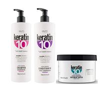 KERATIN 10 **3 x 500ml BUNDLE** SHAMPOO 500ml plus CONDITIONER 500ml plus TREATMENT BUTTER 500ml