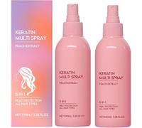 Keratin Hair Spray, 5-in-1 Leave In Conditioner Spray, Keratin Smoothing Care, 100ml Anti Frizz Sprays, Nourishes hair, Safe for All Hairs Types (2PCS)