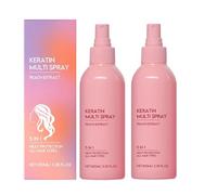 Keratin Hair Spray, 5-in-1 Leave In Conditioner Spray, Keratin Smoothing Care for Dyed Hair, 100ml Anti Frizz Sprays, Repairing Essence Hairs Mask, Color Safe for All Hairs Types (2pcs)