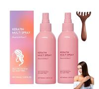 Keratin Hair Spray, Instant Hydrating & Moisturizing Leave in Conditioner Spray, Smooth & Softens, Anti Frizz, for All Hairs Types (2pcs)