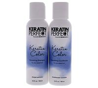 Keratin Perfect Color Travel Duo - Tames Unruly Strands - Restores Shine and Smoothness - Travel Friendly Size - Extends Life of Keratin Treatment - Revitalizes Hair - Shampoo and Conditioner - 2 pc