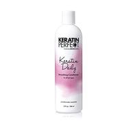 Keratin Perfect Daily Frizz Control Smoothing Conditioner for All Hair Types, Reduces Heat Damage, Enhances Body and Shine, Increases Manageability, White, 12 Oz