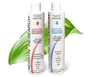 Keratin Research Sulfate & Salt Free Shampoo & Conditioner Value Set, for Post Keratin Hair Treatment, Curtain bang, Colored Hair, Care Treatment for All Hair Types- Natural & Nourishing Hair, 20oz