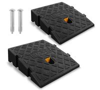 Kerb Ramp 2PCS Portable Lightweight Curb Ramps for Door, Steps, Wheelchairs, Mobility Scooters, Motorbikes with Expansion Bolts and Reflective Stickers