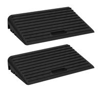 Kerb Ramps 2pc Black Rubber 50x30x11cm Non-Slip Mounting Holes Durable Pair 10T