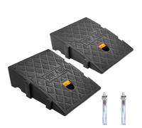 Kerb Ramps, Curb Ramp, Portable Lightweight Ramps 2PCS Threshold Ramps, for Driveway, Sidewalk, Car, Scooter, Set of 2 with 2 Expansion Bolts (10.6"x9.8"x2.76"-2pcs)