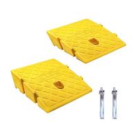Kerb Ramps, Curb Ramp, Portable Lightweight Ramps 2PCS Threshold Ramps, for Driveway, Sidewalk, Car, Scooter, Set of 2 with 2 Expansion Bolts (Yellow-10.6"x9.8"x2.76"-2pcs)