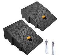 Kerb Ramps, Mobility Scooter Ramps, Portable Lightweight Ramps 2PCS Threshold Ramps, for Driveway, Sidewalk, Wheelchairs and Scooters, Threshold Ramp with 2 Expansion Bolts (25x27x11cm)