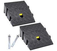 Kerb Ramps,Portable Lightweight Curb Ramp Driveway,Threshold Ramps,for Driveway,Sidewalk,Car,Scooter,Set of 2 with 2 Expansion Bolts. (11cm(H) x 2PCS)