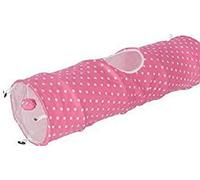 Kerbl Cat Tunnel Puntino Pink/White