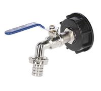 Kerbl Connection Tap for IBC Container (with Plastic Adapter S60x6 for IBC Containers, with PTFE Fabric Sealing Tape, with 3/4 Inch Hose Connection, Tap) 221982