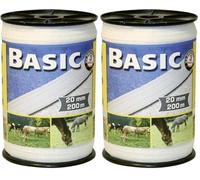 Kerbl Corral TR-CRL0505 Basic Fencing Tape - White, 20 mm x 200 m (Pack of 2)