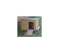 Kerbl Duck & Goose Coop Duck Town 93 x 73 x 67 cm - Pine Wood, Weatherproof Roof, Galvanised Basin, Easy Assembly (C-82809)