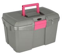 Kerbl Grooming Box Siena Grey/Pink with Removable Insert - Two-tone Flip Top Lockable Storage Box - One Size