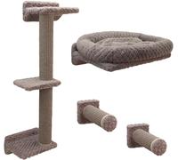Kerbl Hobbyfarming Climbing Wall Monte Alpi for Cats, 4 Part, Grey