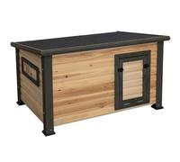 Kerbl Hobbyfarming Duck Town XL Duck and Goose Hall, Weatherproof, Galvanised Tub, Sliding Window, Double Closure, Natural/Brown, 115 x 77 x 67 cm