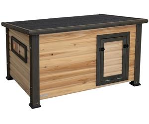 Kerbl Hobbyfarming Duck Town XL Duck and Goose Hall, Weatherproof, Galvanised Tub, Sliding Window, Double Closure, Natural/Brown, 115 x 77 x 67 cm