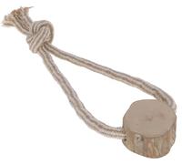 Kerbl Hobbyfarming Throwing Toy S, Jute/Cotton, With Coffee Wood, 27 cm