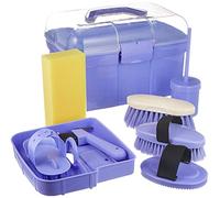 Kerbl Grooming box filled for children, purple (care kit for horses) 321765, 8 pieces (pack of 1), polypropylene