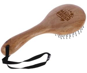 Kerbl MagicBrush Mane and Tail Brush - High-Quality Natural Wood Brush for Horses Ergonomic Handle, Elastic Bristles & Gentle Scalp Massage | Ideal for Mane & Tail Care