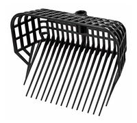 Kerbl Maxifork Black | Black, 38 × 30 cm, extra deep plastic manure fork with large filling volume for stable and agriculture