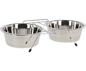 Kerbl Metal Twin Feeder includes 2 Bowls, 900 ml