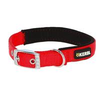 Kerbl Miami Plus Nylon Collar With Soft Lining, Red, 45-53Cm/30mm