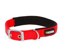Kerbl Miami Plus Nylon Collar With Soft Lining, Red,33-39Cm/20mm