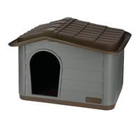 Kerbl Paola Eco 81341 Cat House, Mediterranean Look, Recycled Plastic, Grey Green/Brown, 60 x 51 x 41 cm